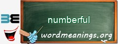 WordMeaning blackboard for numberful